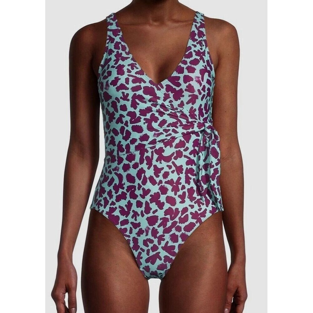 $195 Tanya Taylor Women's Blue Purple Kelly One-Piece Swimsuit Size Medium